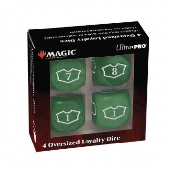 Deluxe D6 Loyalty Dice Set (4ct) with 7-12 for Magic: The Gathering - Forest