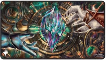 UP - Dominaria United Black Stitched Playmat X for Magic: The Gathering