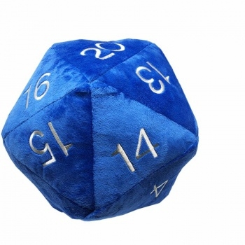 UP - Dice - Jumbo D20 Novelty Dice Plush in Blue with Silver Numbering