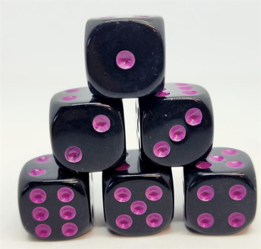 Würfelset D6: Opaque/Neon Purple (12)