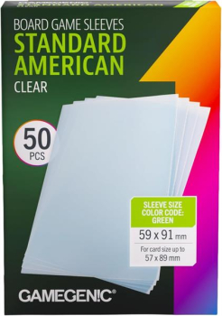 Gamegenic - Board Game Sleeves Standard American Clear 59 x 91 mm (50 Sleeves)