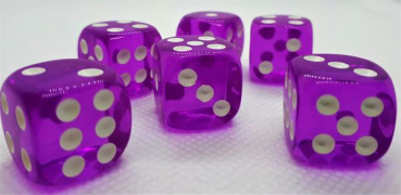 Würfelset D6 Transparent: Purple (12)