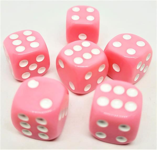 Würfelset D6: Pastell Pink (12)