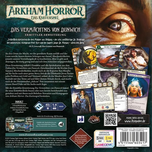 Arkham Horror: LCG – Das Vermächtnis von Dunwich • Ermittler-Erweiterung (Deutsch)