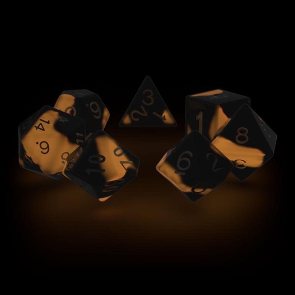 oakie doakie DICE RPG Set Glow in the Dark - Lava (7)