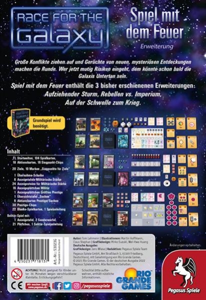 Race for the Galaxy: Spiel mit dem Feuer (Erweiterung 1-3)