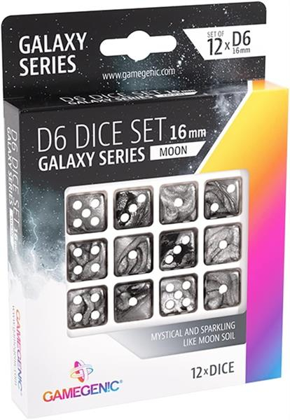 Gamegenic - Galaxy Series - Moon - D6 Dice Set 16 mm