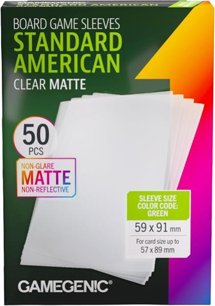 Gamegenic - Board Game Sleeves Standard American Clear Matte 59 x 91 mm (50 Sleeves)