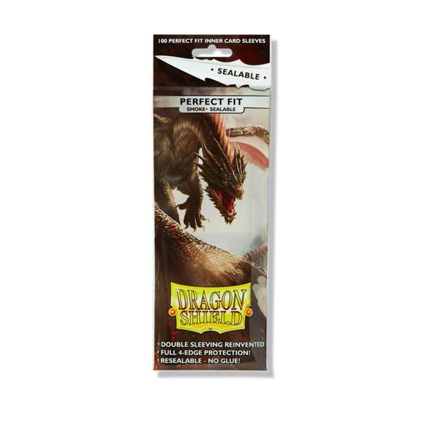 Dragon Shield Standard Perfect Fit Sealable Sleeves - Smoke (100 Sleeves)