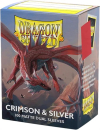 Dragon Shield Sleeves -Standard size - Matte Dual - Crimson & Silver (100 Sleeves)